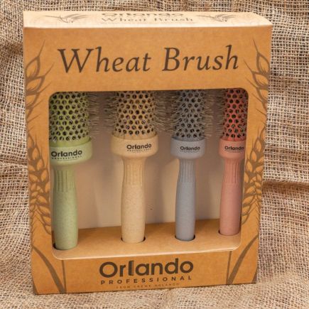 CO Wheat Round Ionic Heat Retainer Brush Set